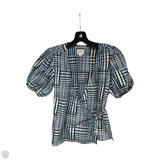Top Short Sleeve By J. Crew In Blue & White, Size: Xxs