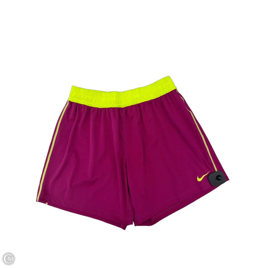 Athletic Shorts By Nike Apparel In Purple & Yellow, Size: M
