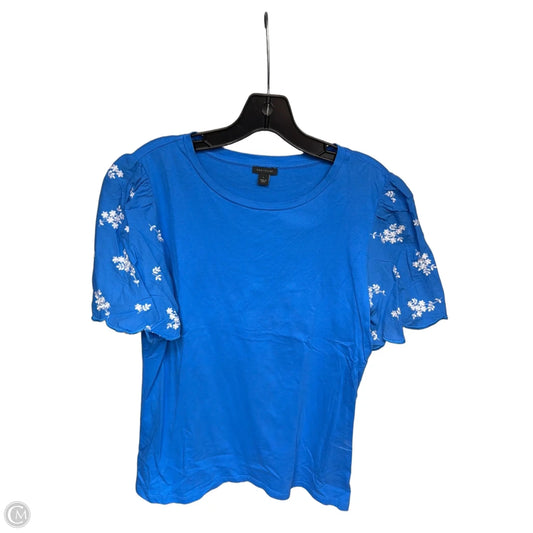 Top Short Sleeve By Ann Taylor In Blue, Size: L