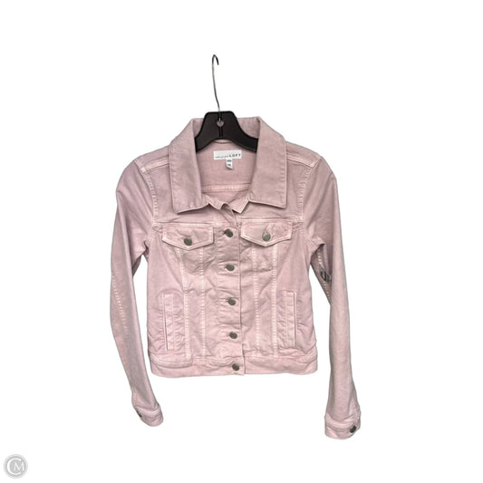 Jacket Denim By Loft In Pink Denim, Size: Xs