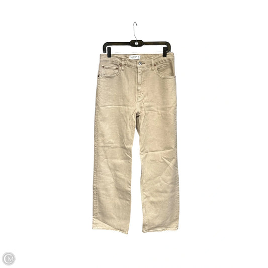 Jeans Straight By Abercrombie And Fitch In Tan Denim, Size: 8