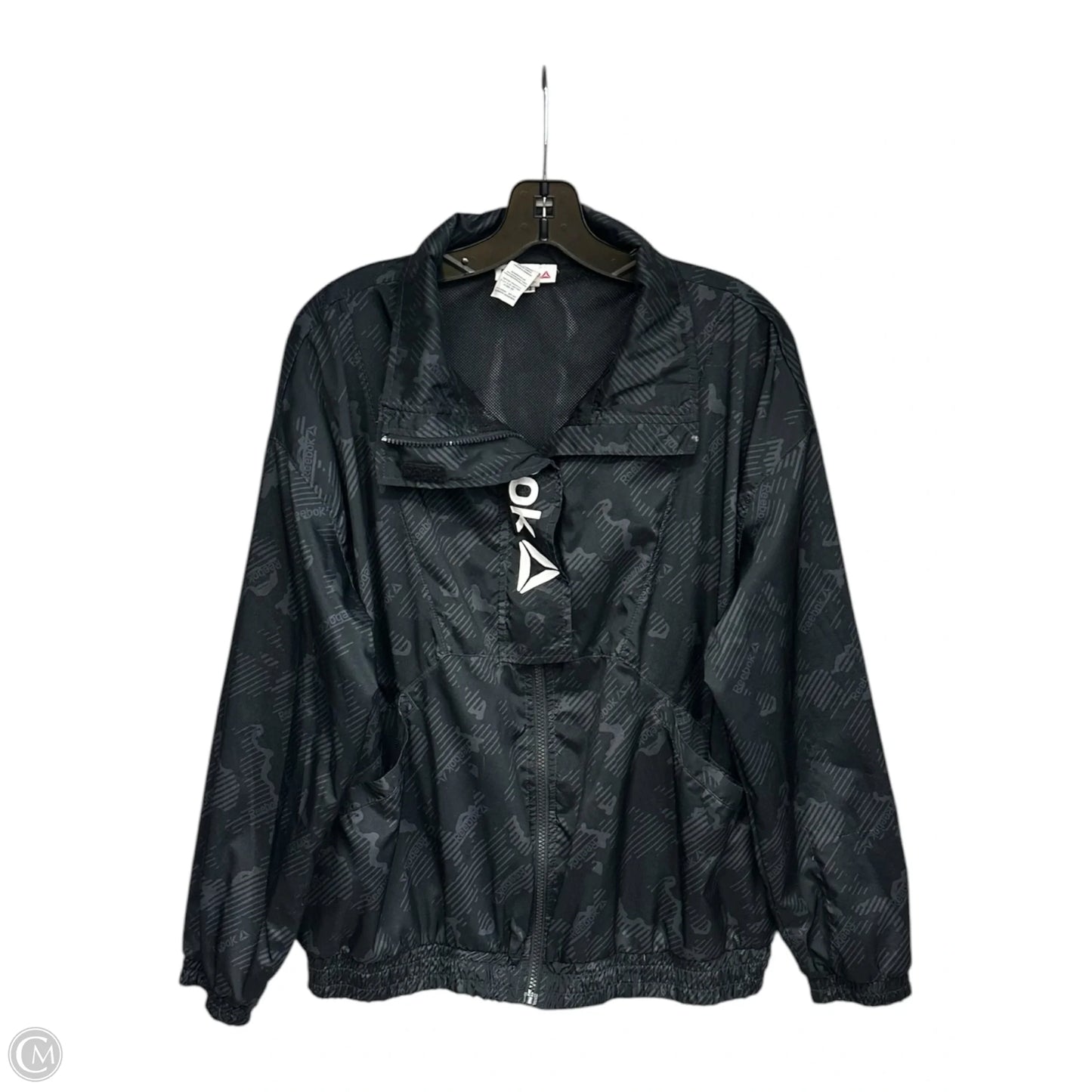 Athletic Jacket By Reebok In Black, Size: L