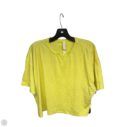 Athletic Top Short Sleeve By Lululemon In Yellow, Size: 12