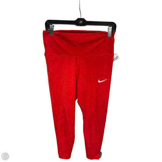 Athletic Leggings By Nike Apparel In Red, Size: L