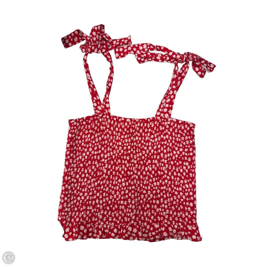 Top Sleeveless By American Eagle In Red & White, Size: Sp