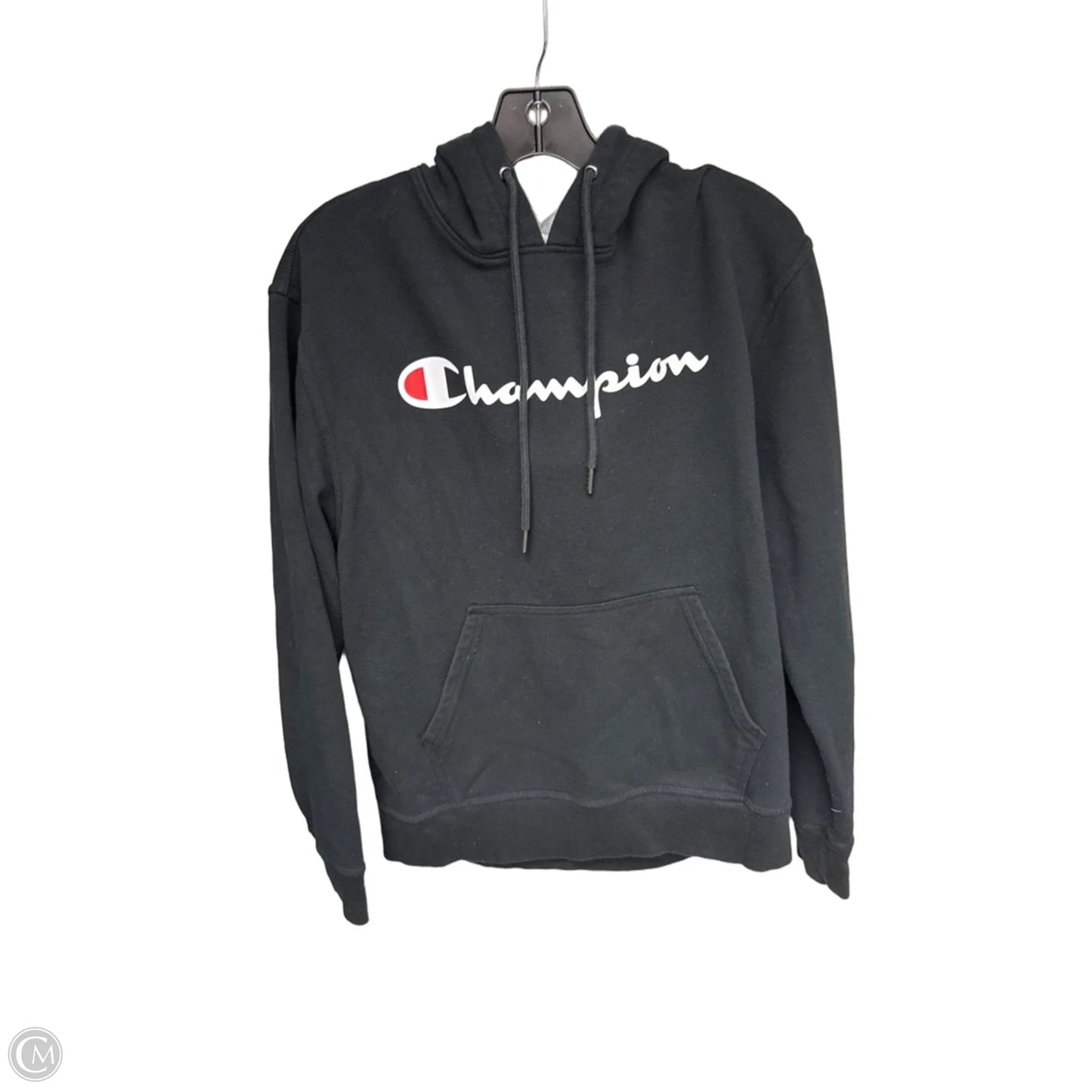 Athletic Sweatshirt Hoodie By Champion In Black, Size: M