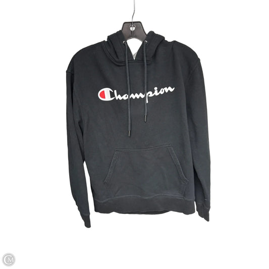 Athletic Sweatshirt Hoodie By Champion In Black, Size: M