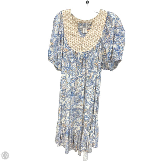 Dress Casual Midi By Lucky Brand In Blue & White, Size: Sp