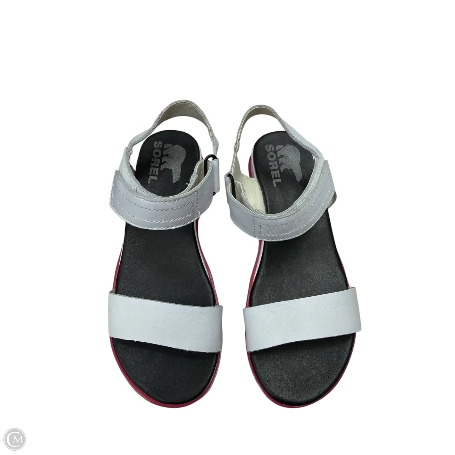 Sandals Heels Platform By Sorel In Pink & White, Size: 5.5