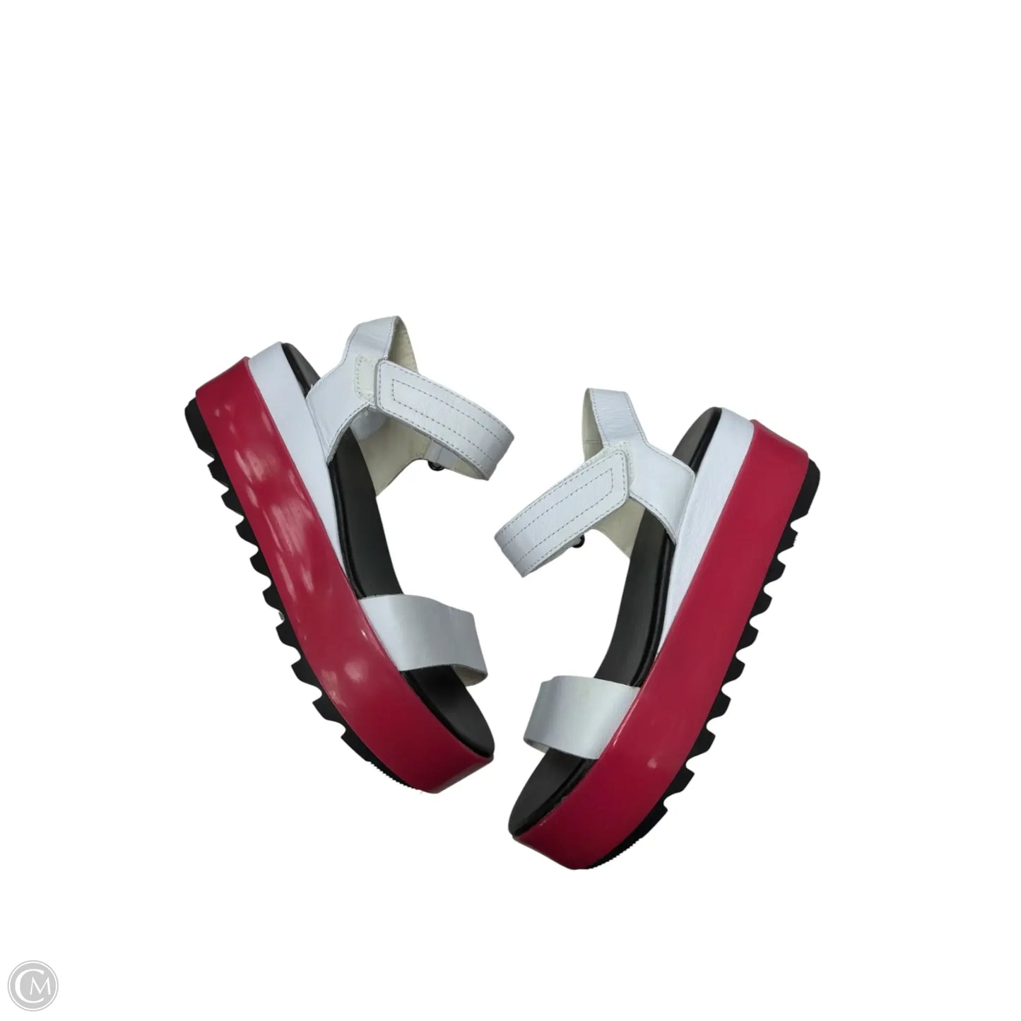Sandals Heels Platform By Sorel In Pink & White, Size: 5.5