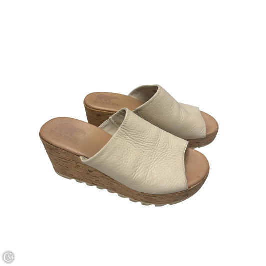 Sandals Heels Wedge By Sorel In Cream, Size: 6