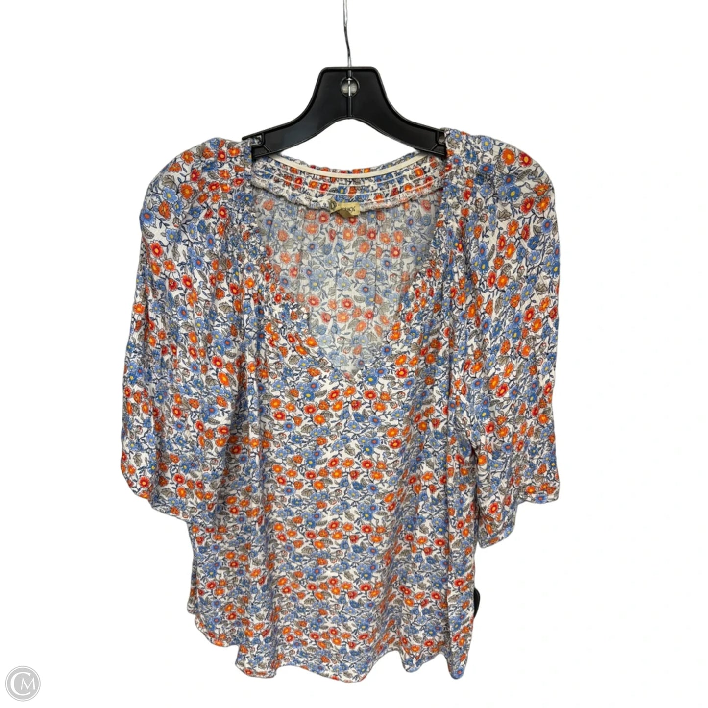 Top Short Sleeve By Democracy In Blue & White, Size: L