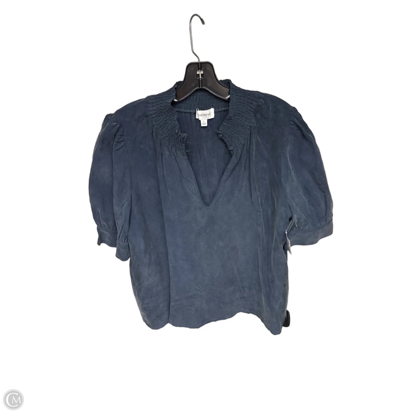 Top Short Sleeve By Evereve In Blue, Size: L