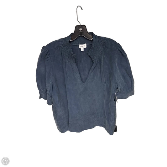 Top Short Sleeve By Evereve In Blue, Size: L
