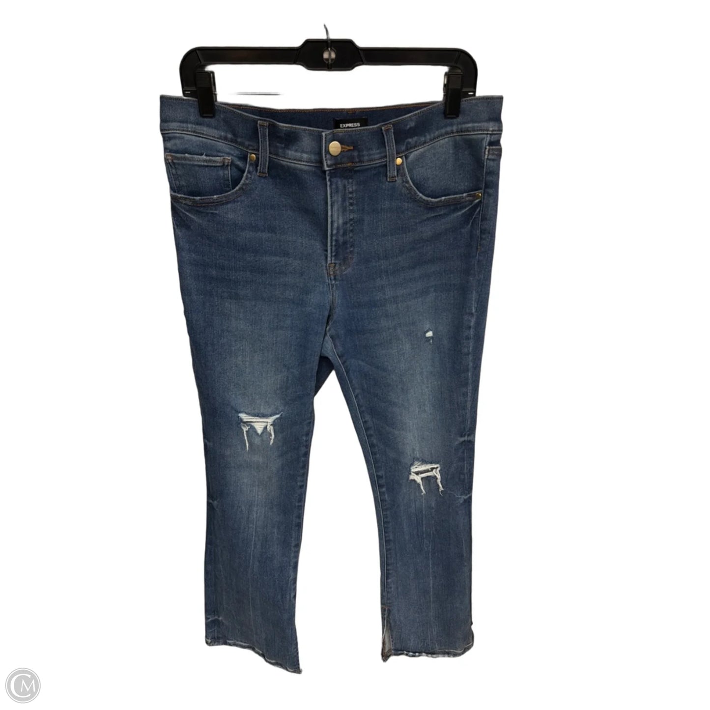 Jeans Straight By Express In Blue Denim, Size: 12