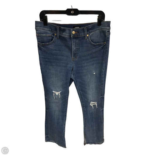 Jeans Straight By Express In Blue Denim, Size: 12