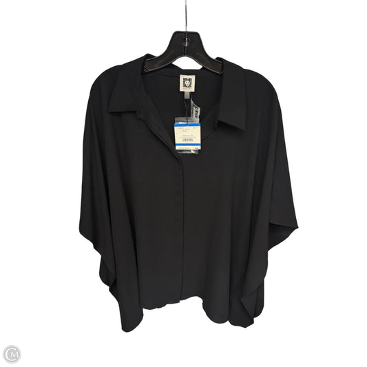 Top Short Sleeve By Anne Klein In Black, Size: Xl