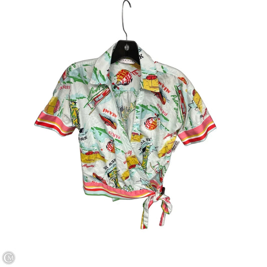 Top Short Sleeve By Trina Turk In Green & Pink, Size: S