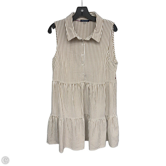 Dress Casual Midi By Tommy Hilfiger In Cream & White, Size: 12