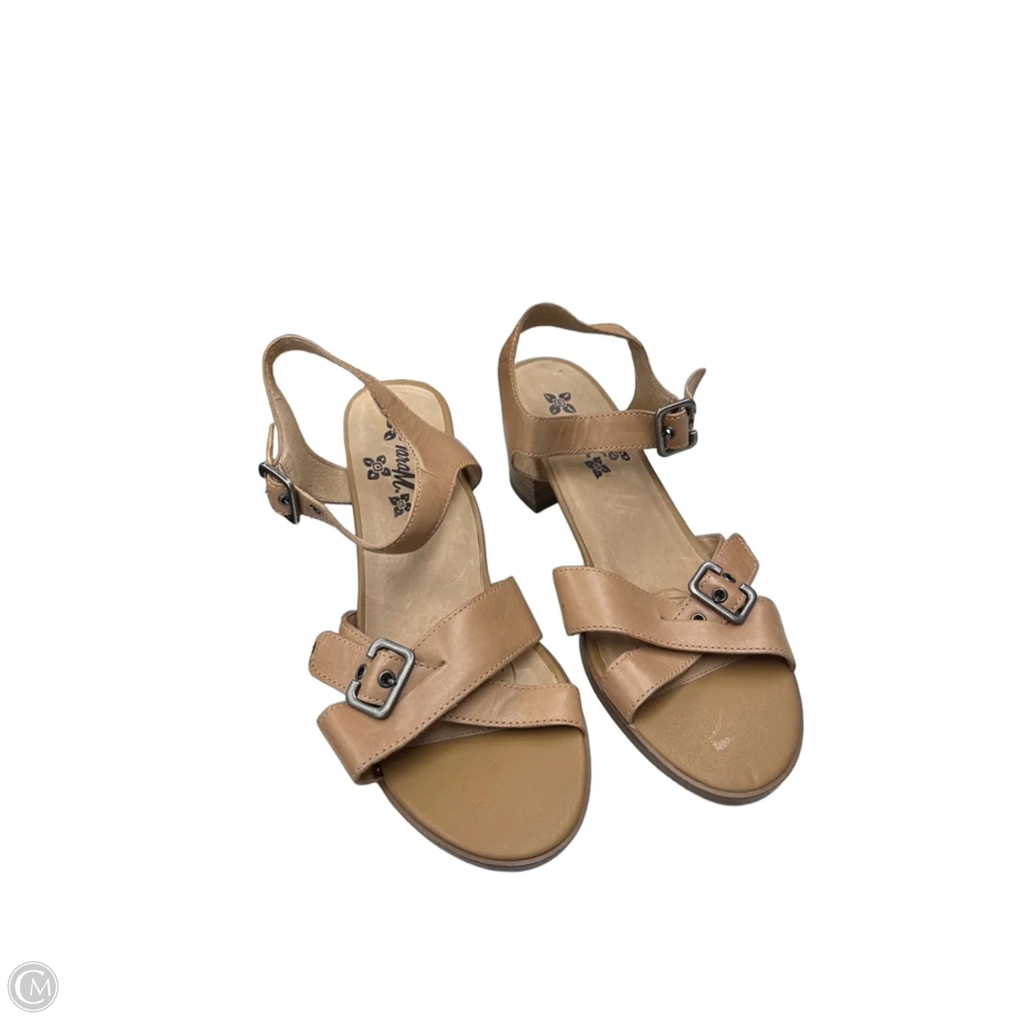 Sandals Heels Block By Clothes Mentor In Tan, Size: 9