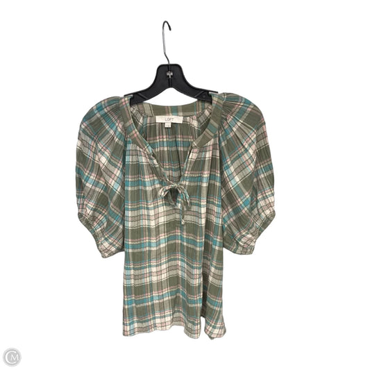 Top Short Sleeve By Loft In Green, Size: M