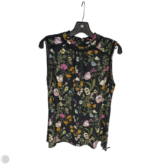 Top Sleeveless By Loft In Floral Print, Size: M