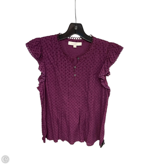 Top Sleeveless By Loft In Purple, Size: M