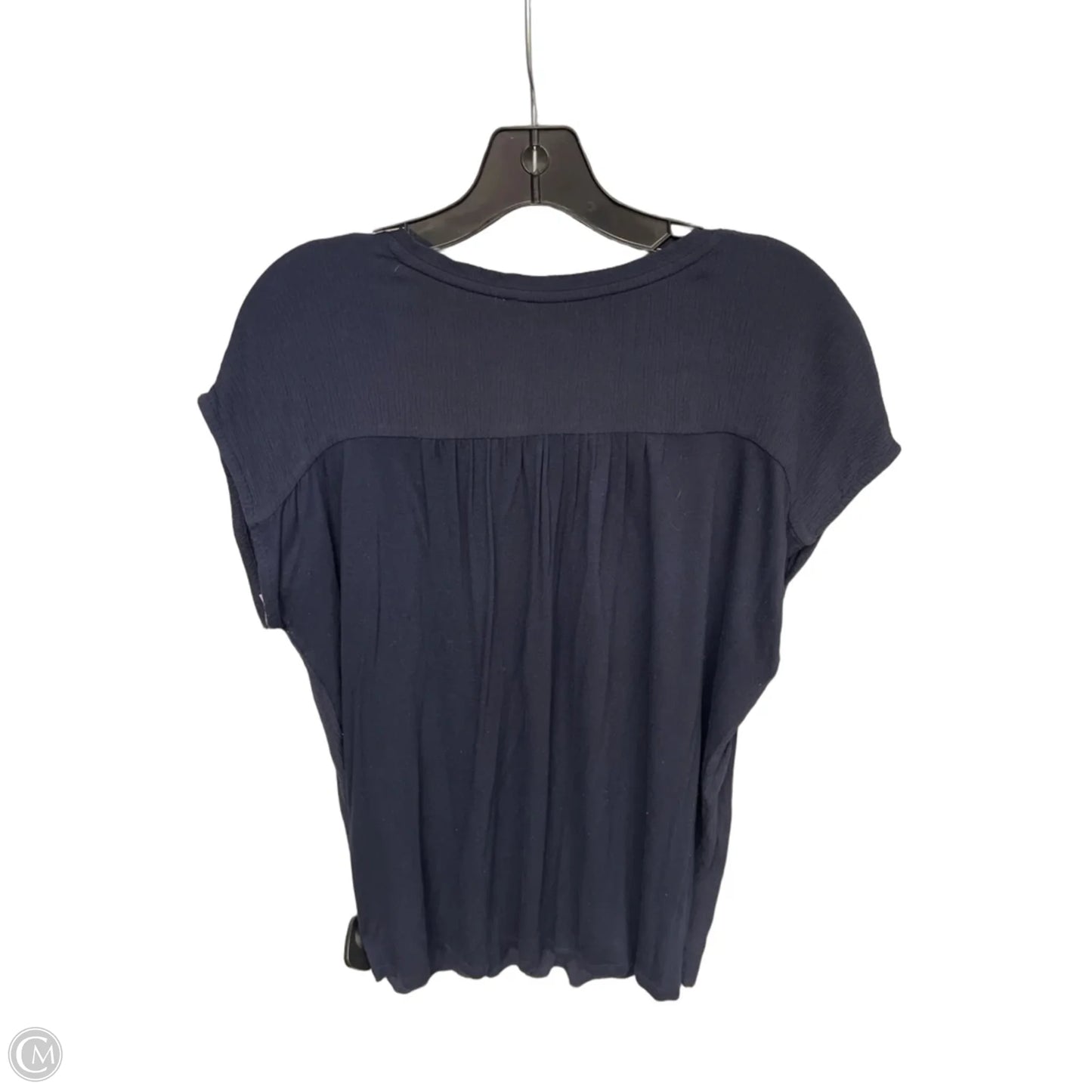 Top Short Sleeve By Loft In Navy, Size: L