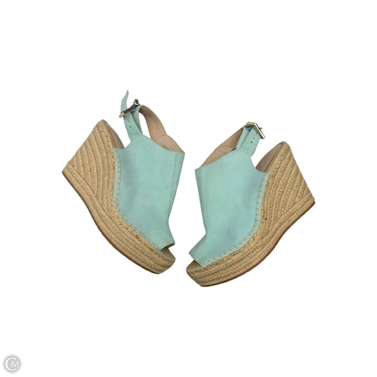 Shoes Heels Wedge By Kenneth Cole In Aqua, Size: 8