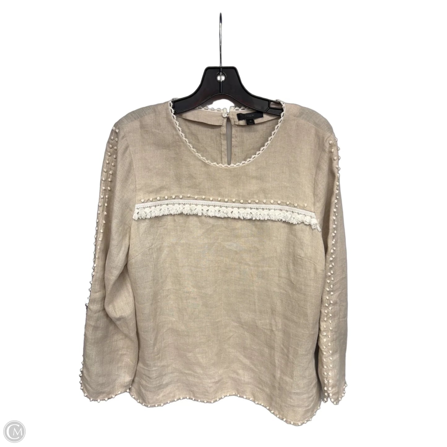 Top Long Sleeve By J. Crew In Cream, Size: L