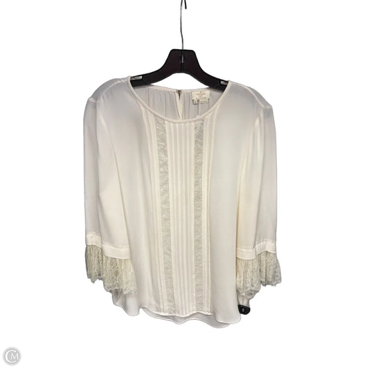 Top Long Sleeve Designer By Kate Spade In Ivory, Size: Xl