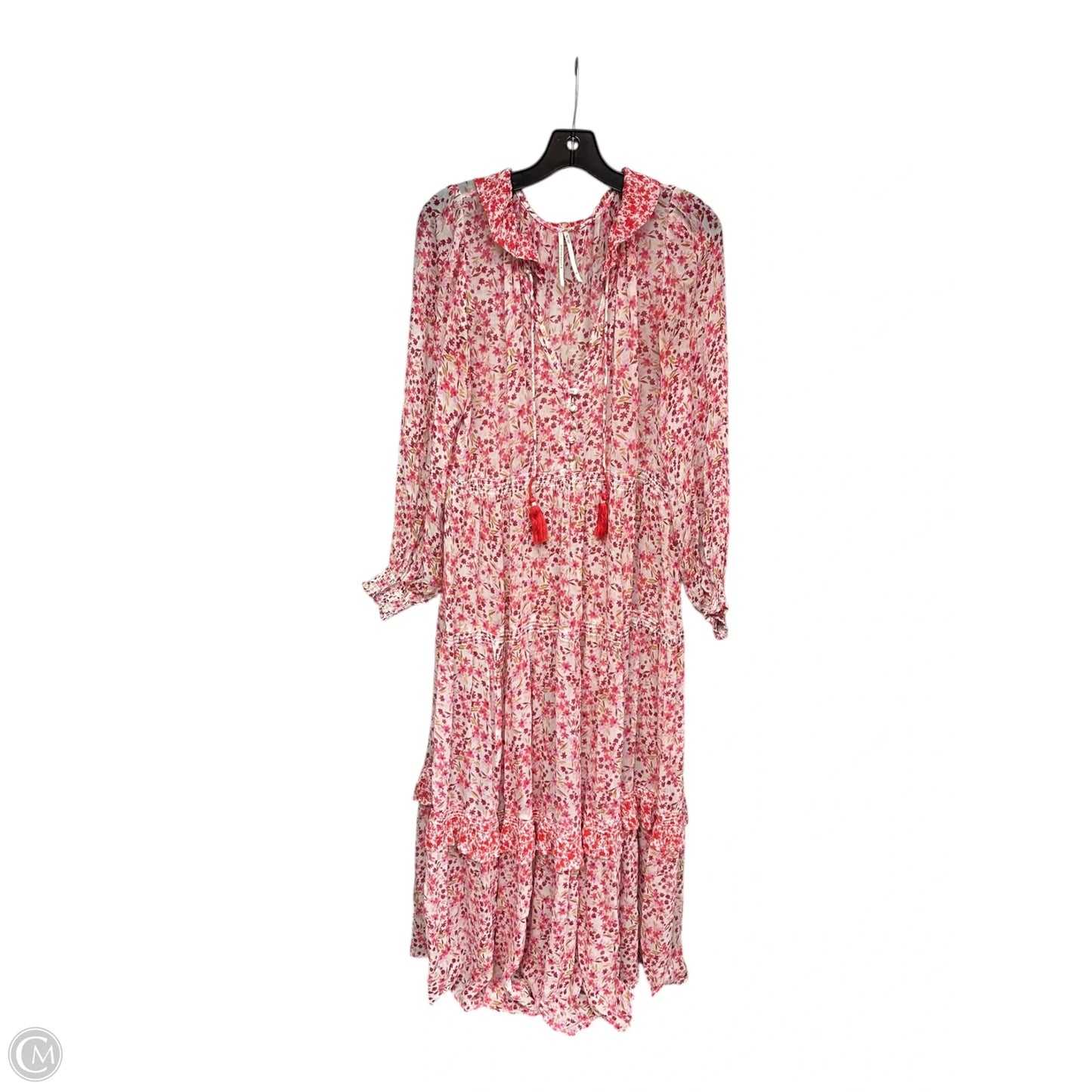 Dress Casual Maxi By Anthropologie In Pink & White, Size: M