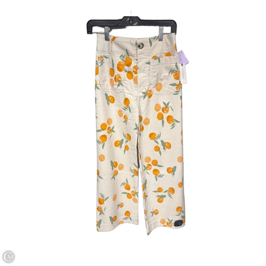 Pants Wide Leg By Maeve In Cream & Orange, Size: 26