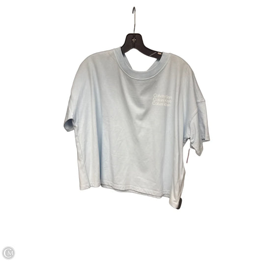 Athletic Top Short Sleeve By Calvin Klein Performance In Blue, Size: L
