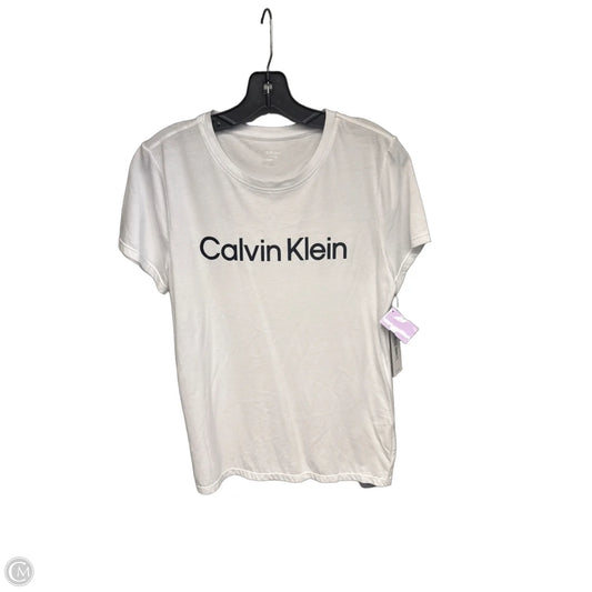 Athletic Top Short Sleeve By Calvin Klein Performance In White, Size: L