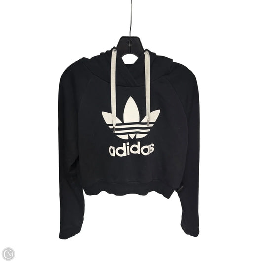 Athletic Sweatshirt Hoodie By Adidas In Black, Size: M