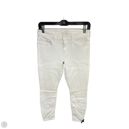 Jeans Skinny By Mother In White Denim, Size: 4