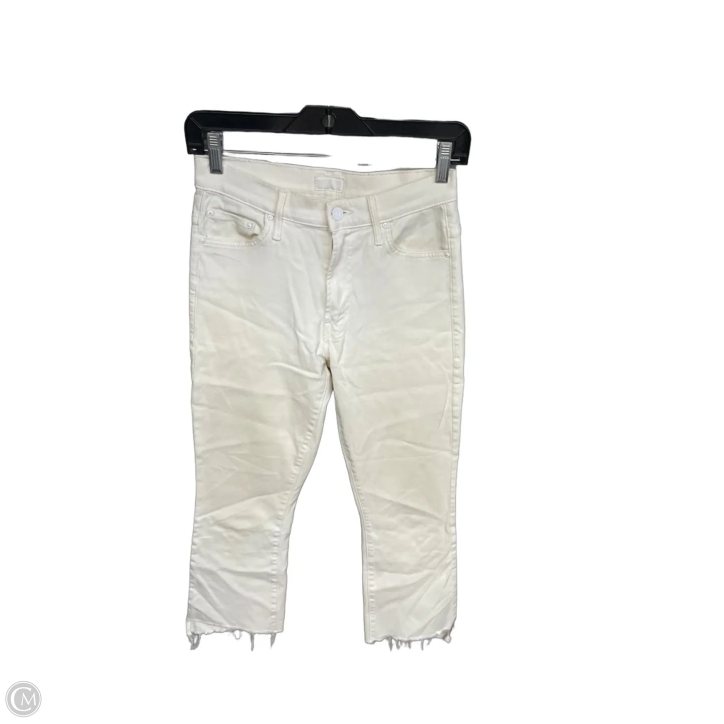 Jeans Straight By Mother In White Denim, Size: 26