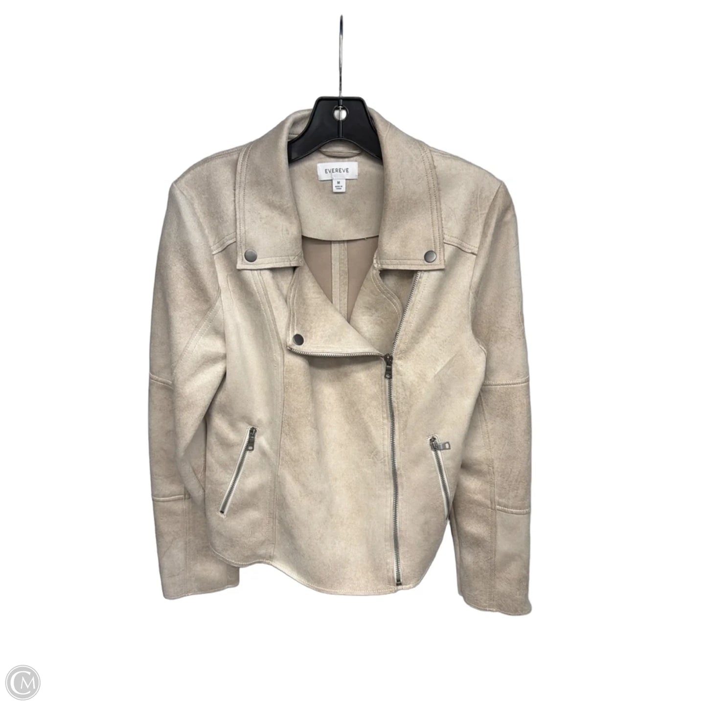 Jacket Moto By Evereve In Cream, Size: M