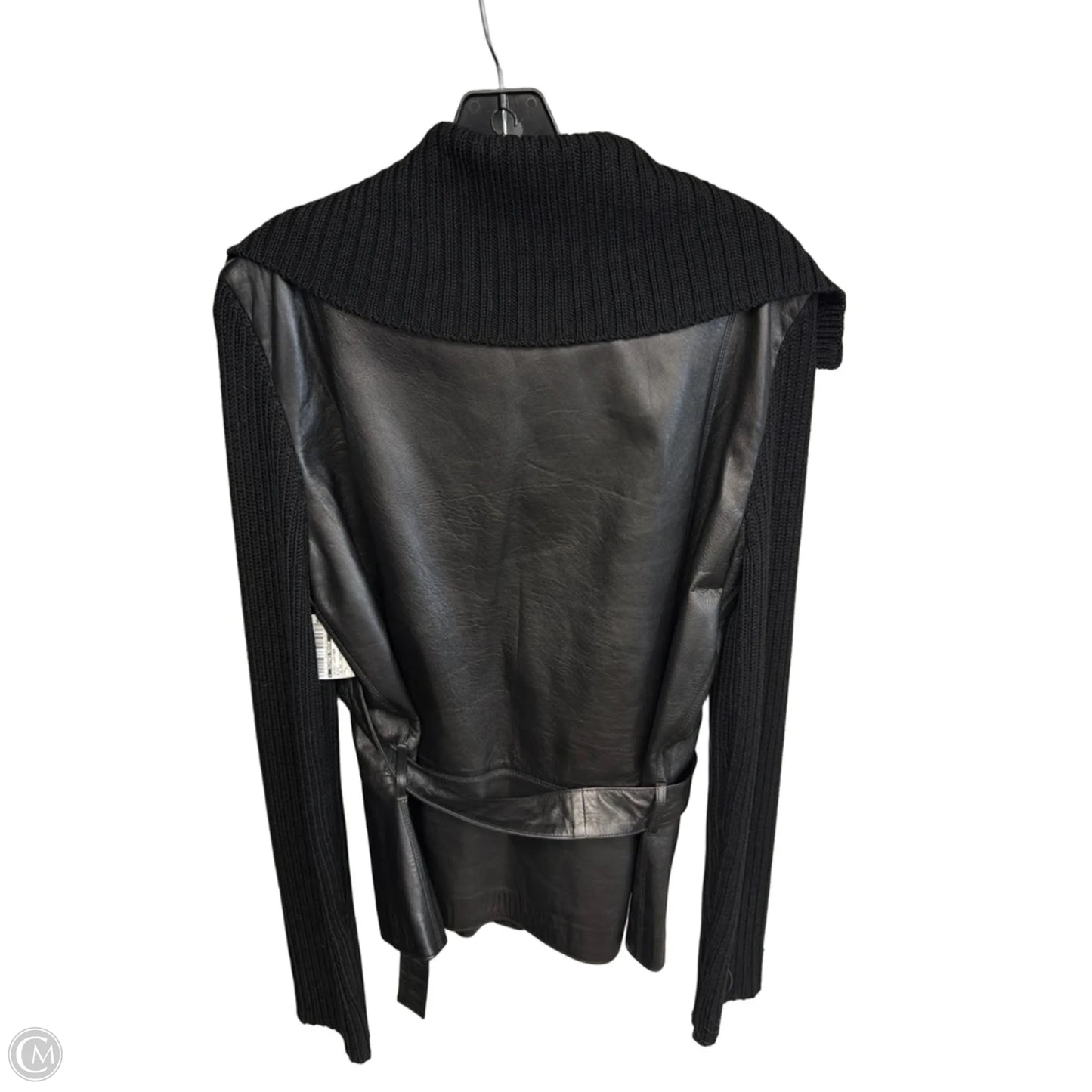 Jacket Leather By Clothes Mentor In Black, Size: L