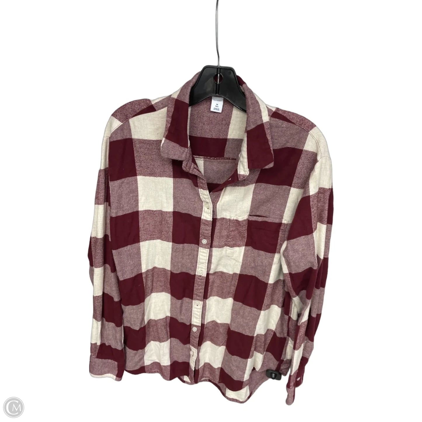 Top Long Sleeve By Old Navy In Red & White, Size: M