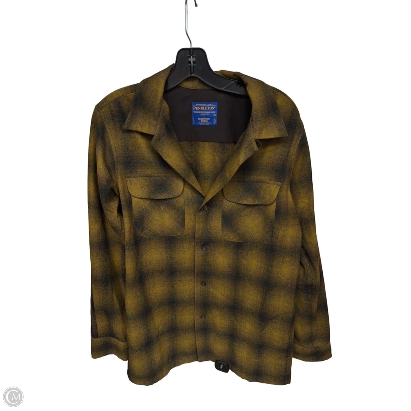 Top Long Sleeve By Pendleton In Brown & Green, Size: S