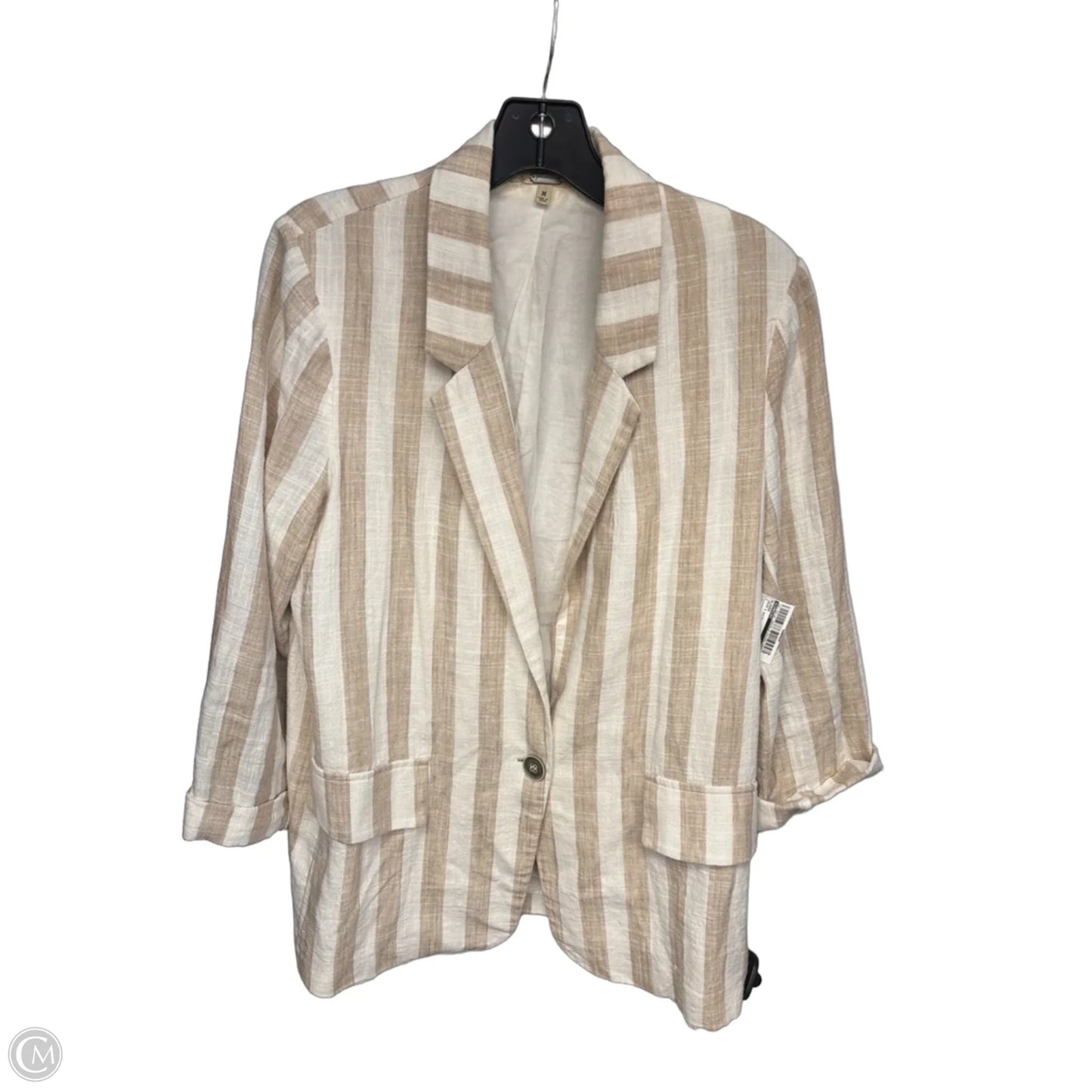 Blazer By Gimmicks In Cream & White, Size: M