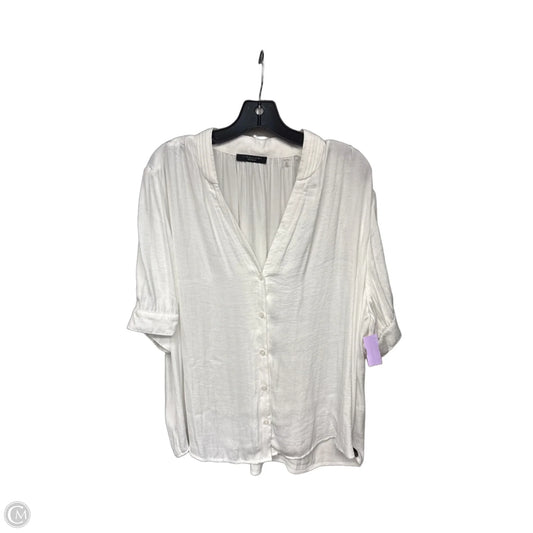 Top Short Sleeve By Tahari In White, Size: 2x