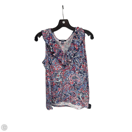Top Sleeveless By Chaps In Blue & Red & White, Size: Xl