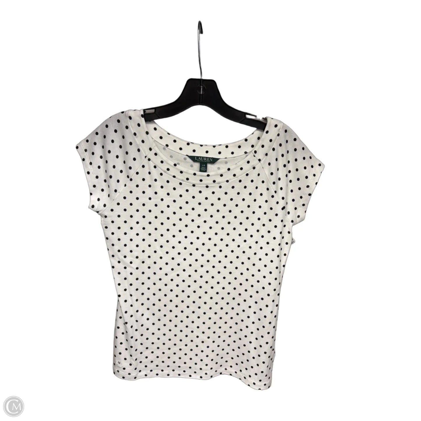 Top Short Sleeve By Lauren By Ralph Lauren In White, Size: L