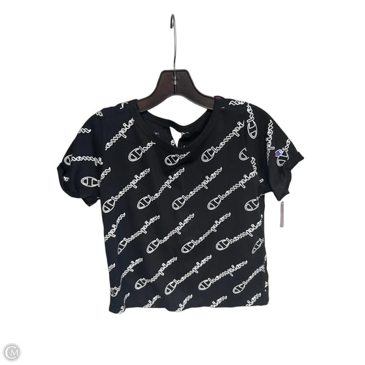 Athletic Top Short Sleeve By Champion In Black, Size: Xs