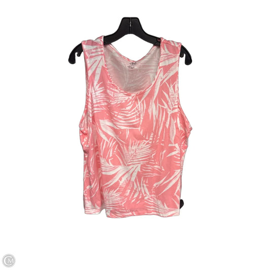 Top Sleeveless By Coral Bay In Pink & White, Size: 1x