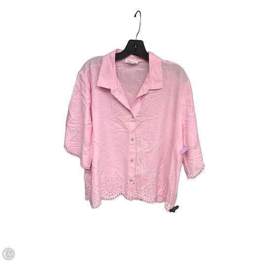 Top Short Sleeve By Beachlunchlounge In Pink, Size: Xl