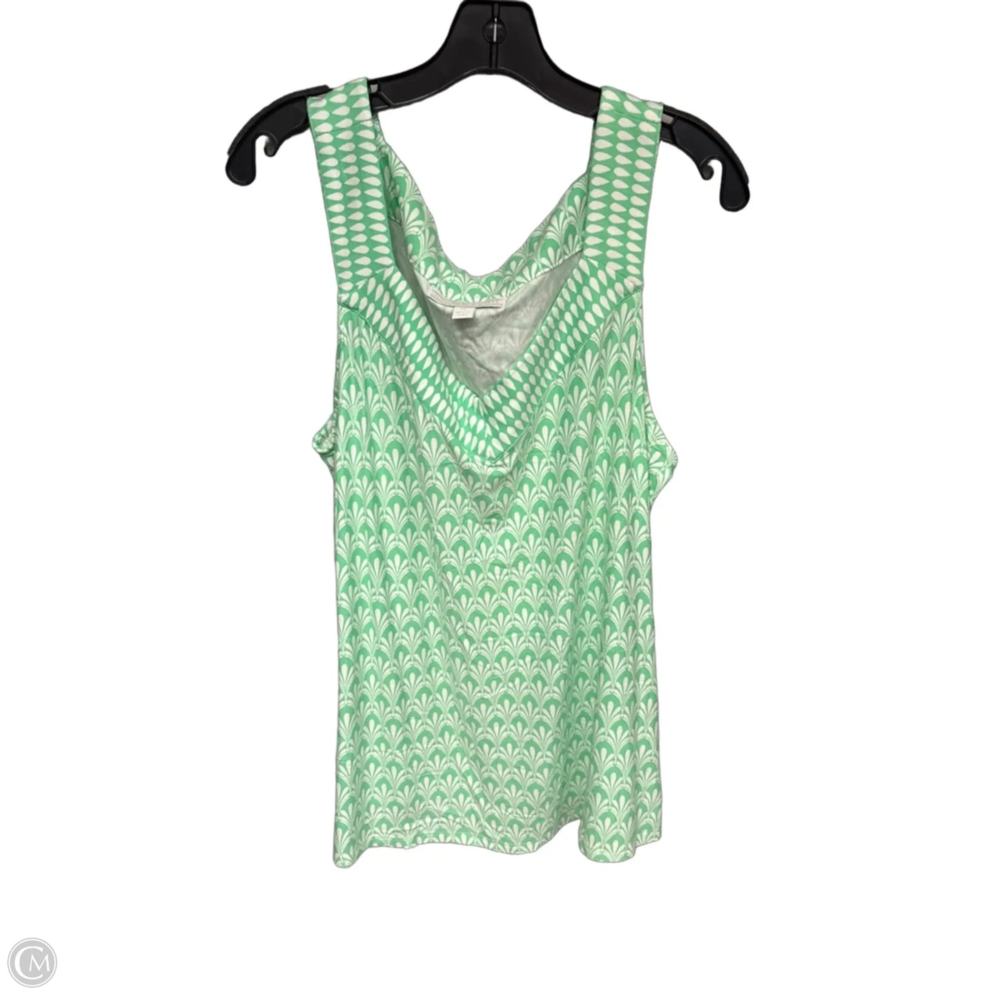 Top Sleeveless By Clothes Mentor In Green & White, Size: Xl